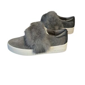 Michael kors Fur suede slide ons platform shoes